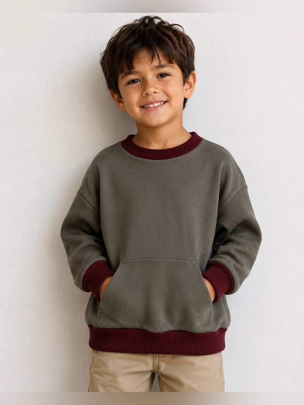 Zara Kids Contrasting Knit Sweater Sz 3-4 Years Colorblock Long Sleeve Pullover